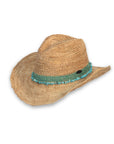 Castaway Raffia Cowboy - Natural/Turquoise