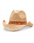 Castaway Raffia Cowboy - Natural/Orange