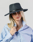 Meribel Felt Fedora - Slate Blue