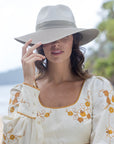 Kristina Flexibraid® Fedora - Mixed Ivory/Khaki