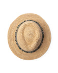 Christine Raffia Fedora -Natural/Cobalt