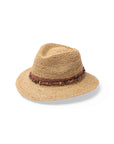 Christine Raffia Fedora - Natural/Old Rose