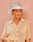 Nadia Fedora -Seafoam/White