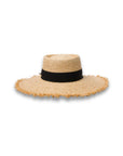 Quinn Wide Brim Boater - Natural/Black