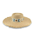 Quinn Wide Brim Boater - Natural/Ivory/Blue