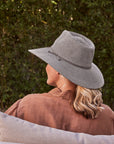 Marie Wide Brim Fedora Stone