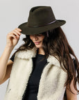 Leura Felt Fedora - Dark Khaki