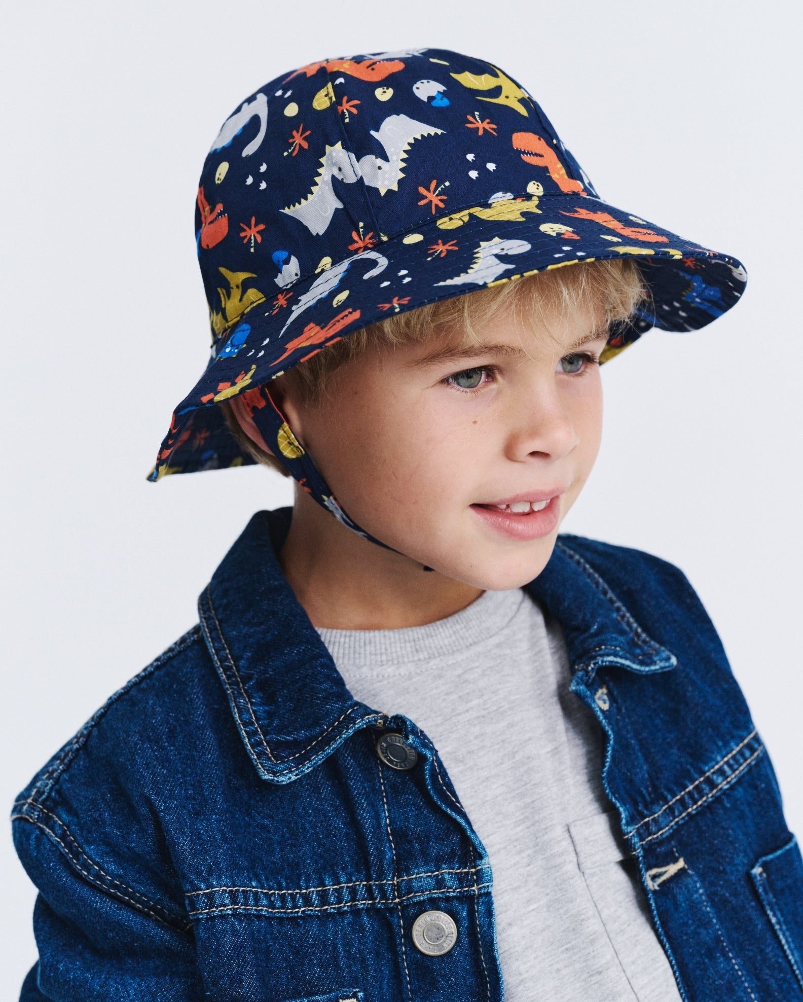 Levi Bucket - Navy Dinosaur