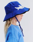 Awesome Wide Brim Bucket - Blue Shark