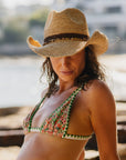 Castaway Raffia Cowboy - Natural/Chocolate