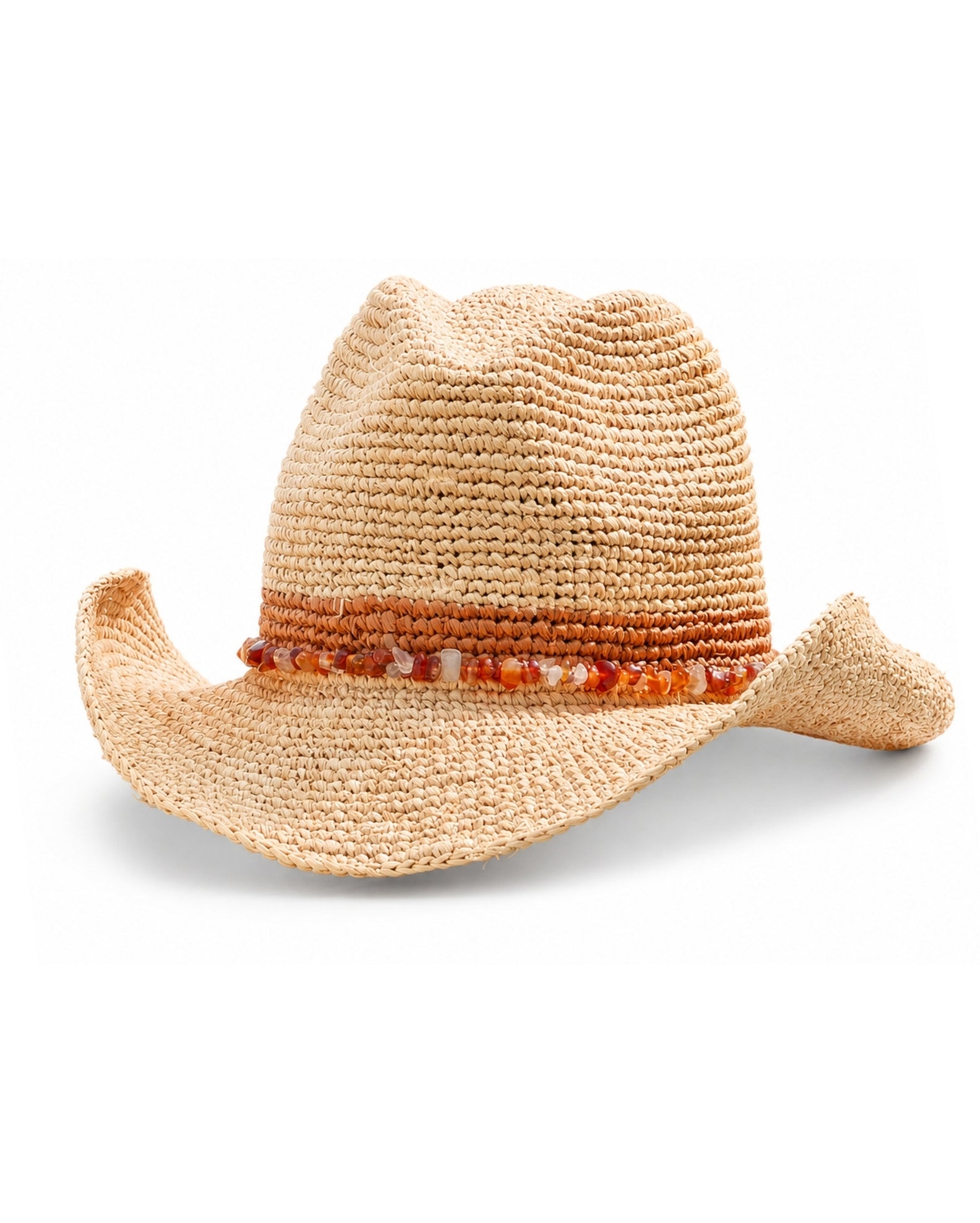 Castaway Raffia Cowboy - Natural/Orange