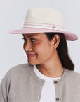 Heritage Town & Country Fedora -  Ivory/Pink