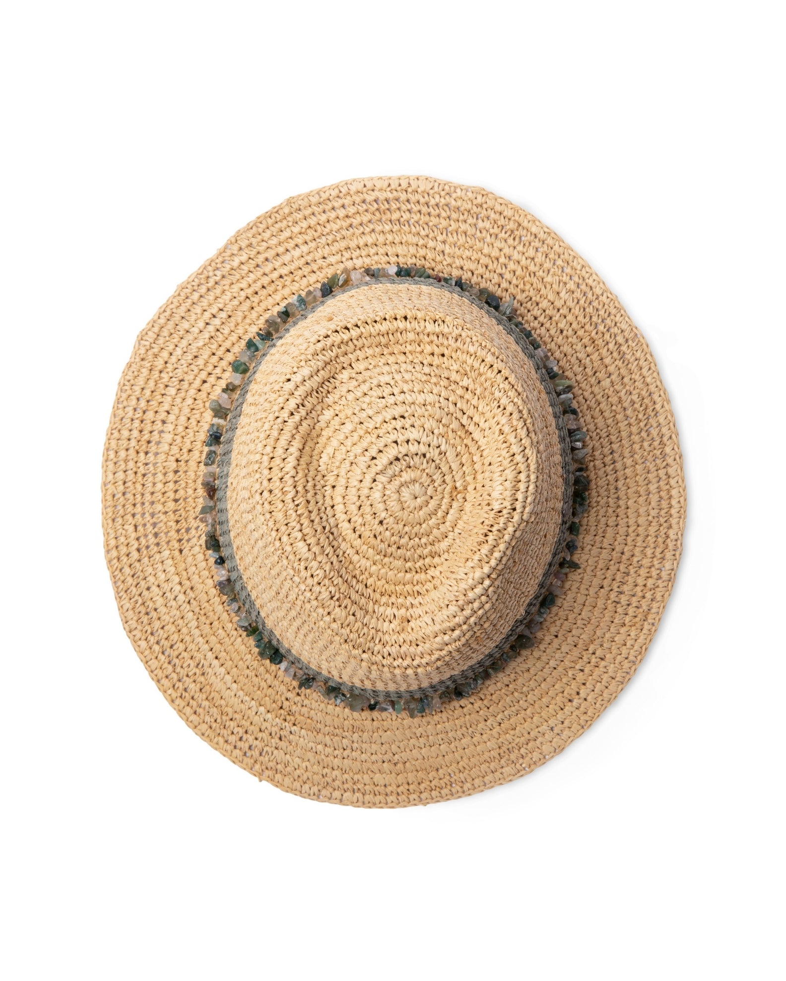 Christine Raffia Fedora -Natural/Cobalt