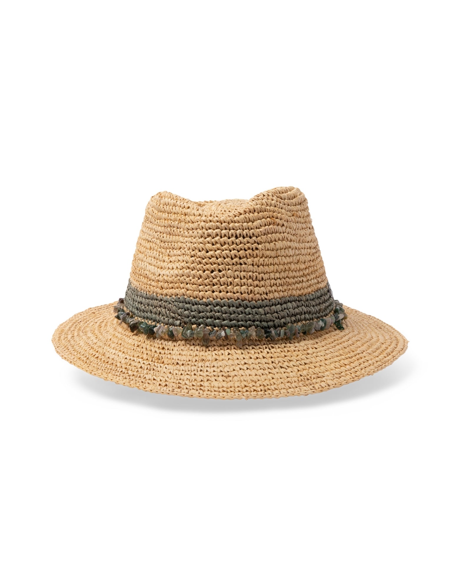 Christine Raffia Fedora -Natural/Khaki