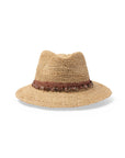 Christine Raffia Fedora - Natural/Old Rose