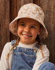 Dora Bucket - Light Beige Flowers