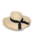 Quinn Wide Brim Boater - Natural/Black