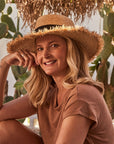 Quinn Wide Brim Boater - Natural/Black