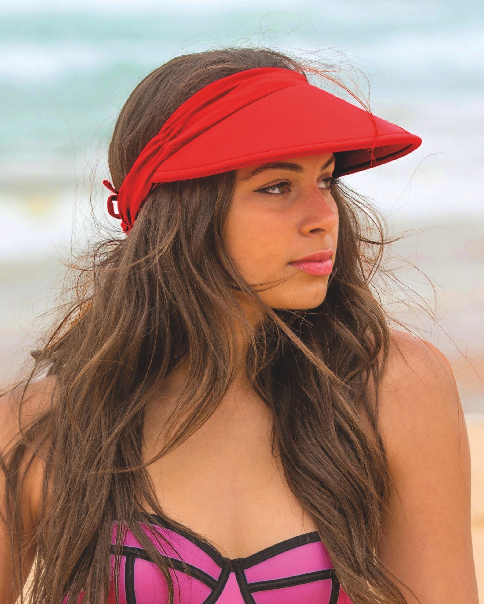 Calypso Adjustable Visor - Red